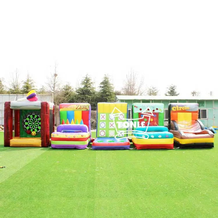Custom commercial outdoor indoor kids adult inflatable carnival games for sale