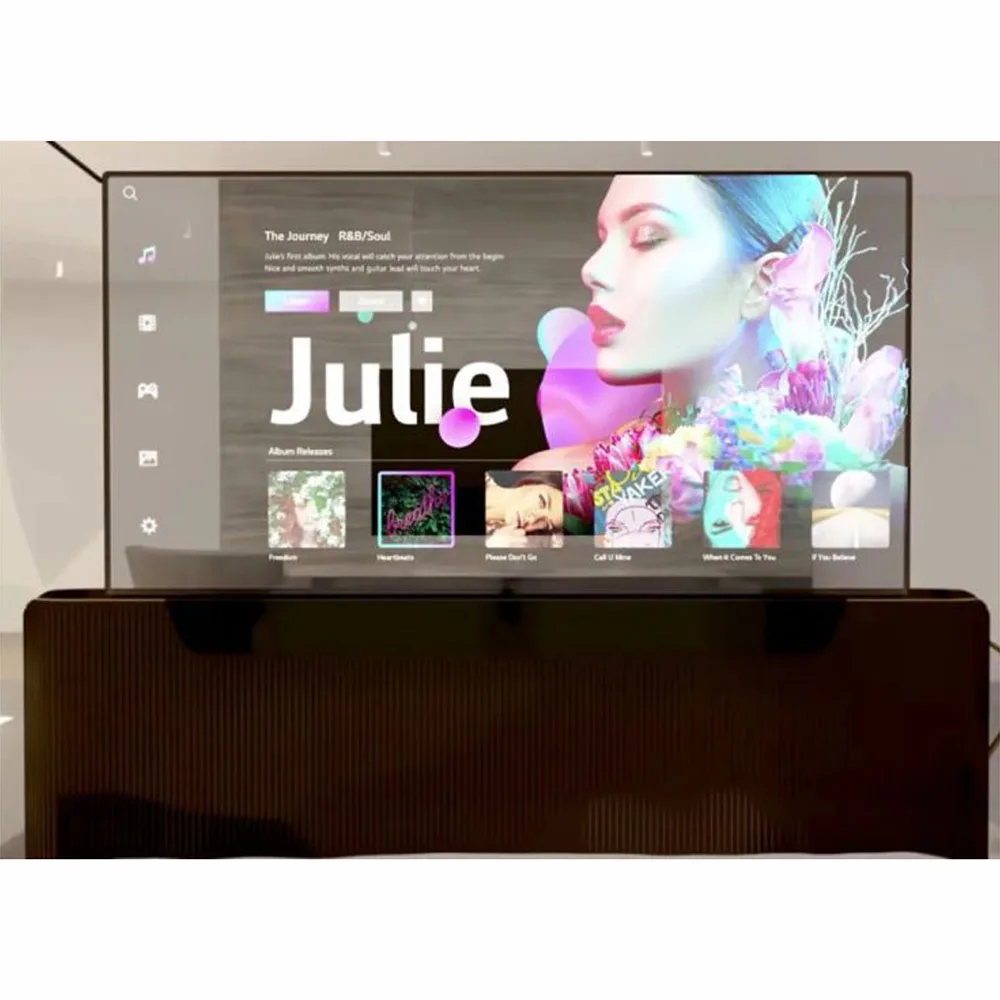 55-дюймовый OLED-самосветящийся прозрачный дисплей с сенсорным стеклом настольная рекламная машина