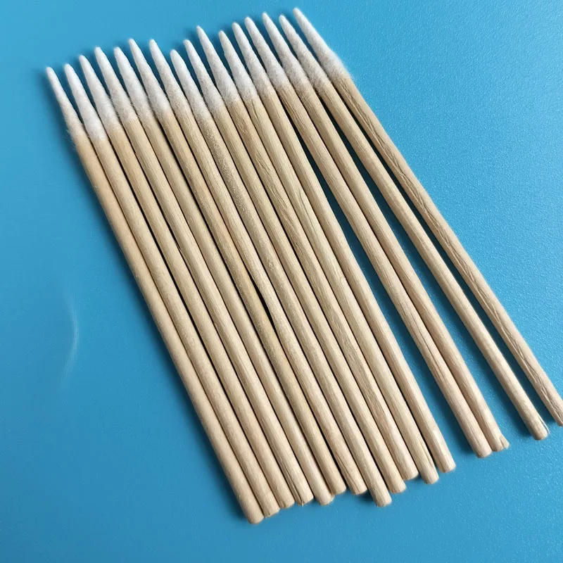 100pcs Eco-friendly Wooden Stick 1mm Micro Pointed Cotton Swab for Eyebrow Tattoos