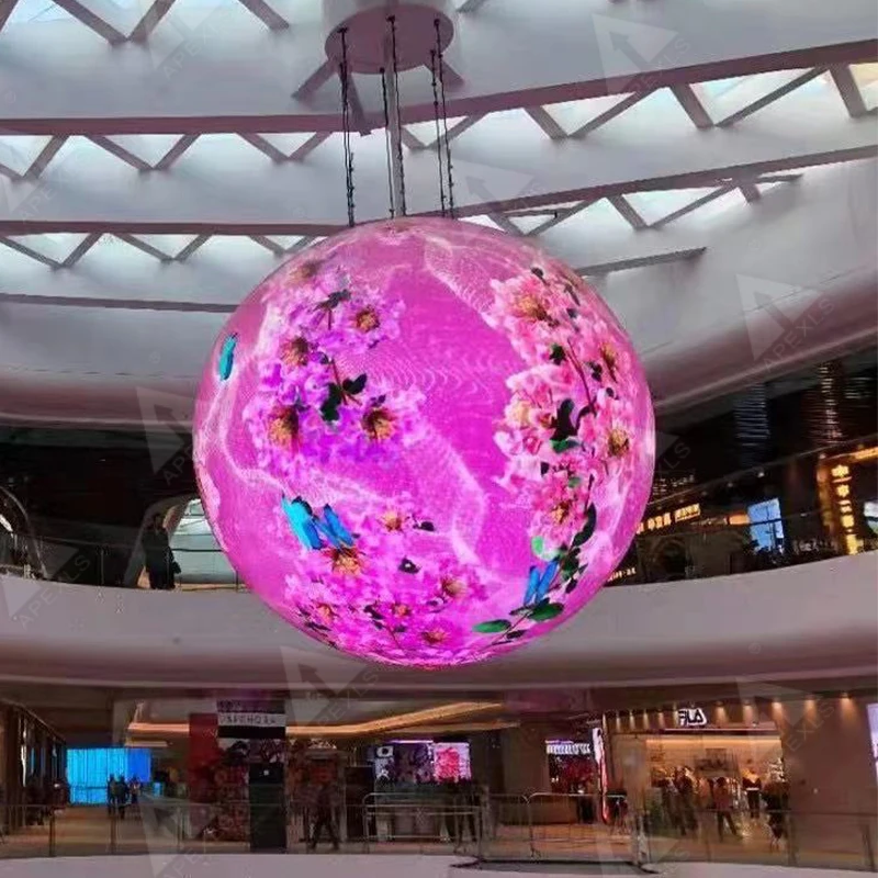 Apexls P1.87 P2 P2.5 P3 P4 P5 P6 P8 P10 Indoor Outdoor Sphere Led Display Screen