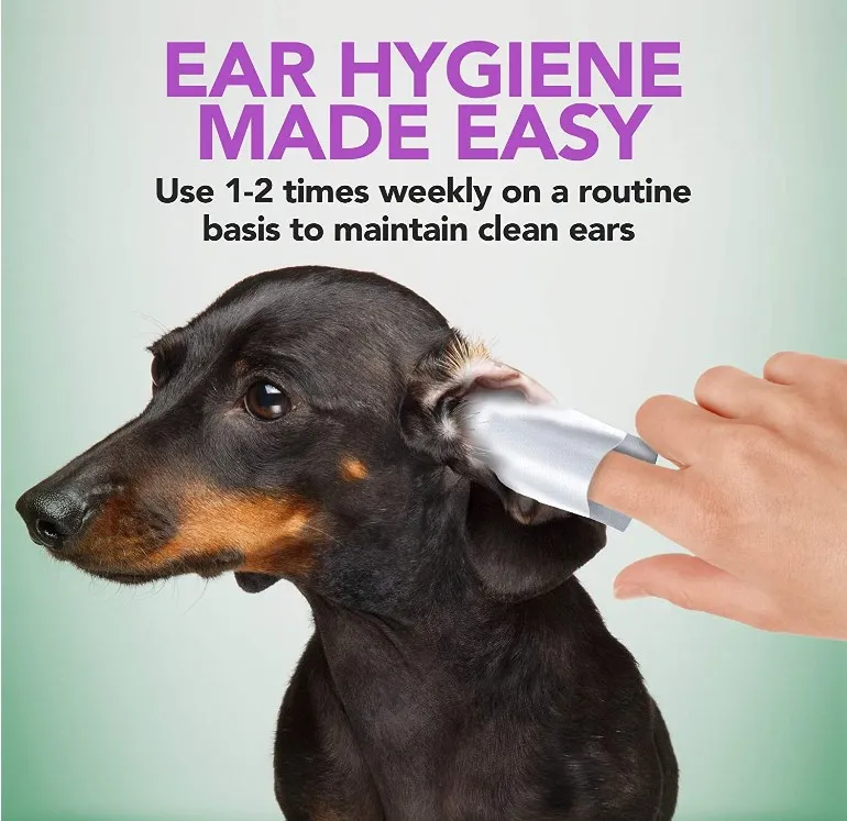 OEM Soft Cotton Pads  Organic Deodorizing Dog ear eye  oral Wash Pet Ear Cleaner finger Wipes for Dogs and Cats