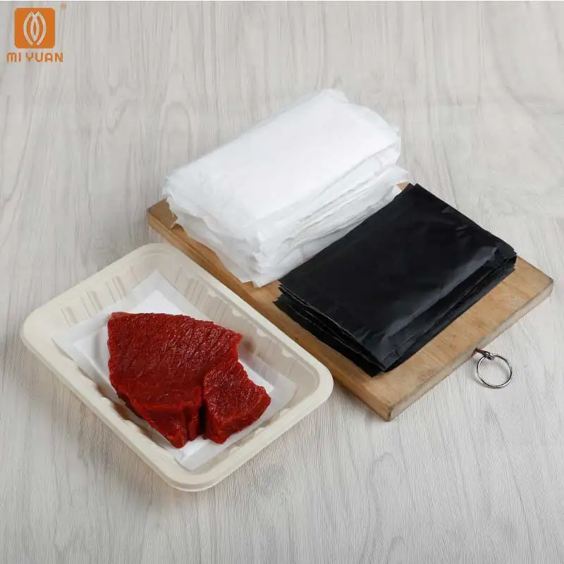 130*90mm Supermarket Factory price  Whole sale disposable high quality soaker paper absorbent tray pad for meat seafood fruit
