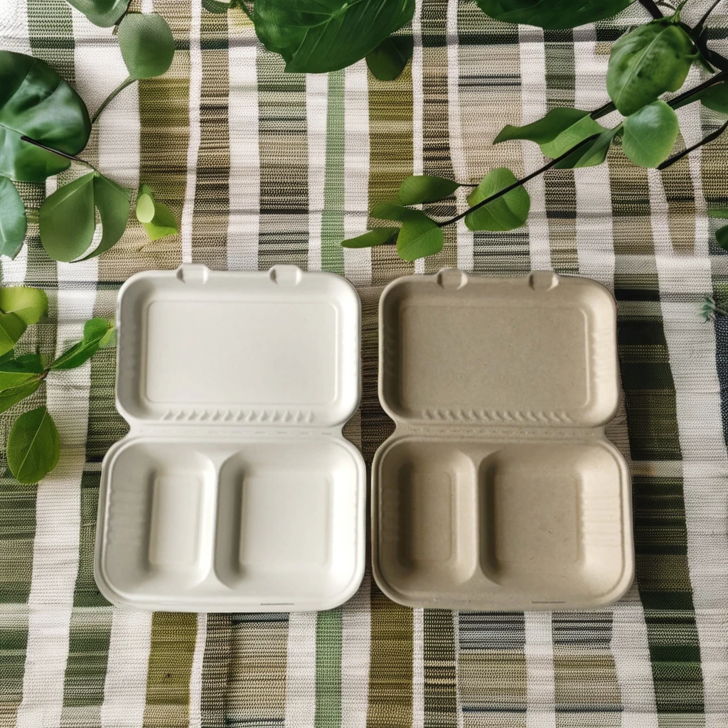Compostable Disposable Takeaway Box Biodegradable Food Containers made Wheat Straw Fiber Pulp Bagasse To Go Container