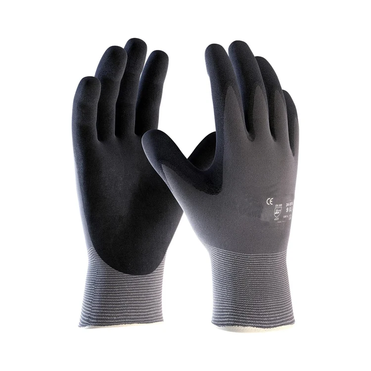 Polyester Cotton Safety Foam Nitrile Palm Coated Work Gloves for Garden Construction