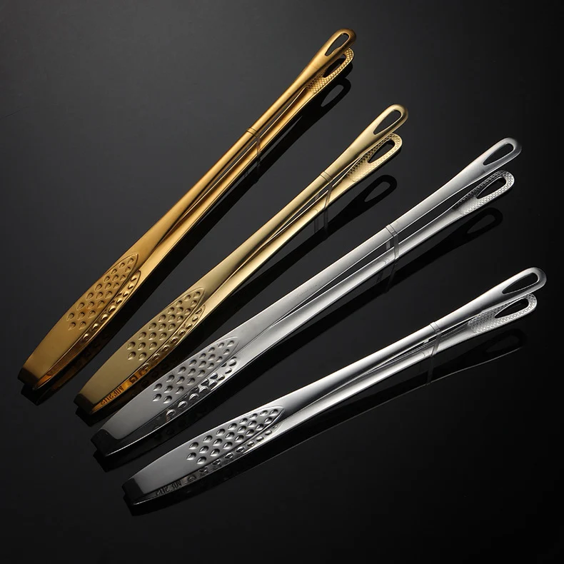 Extra Long BBQ 28cm Tweezer Tongs 304 Stainless Steel Kitchen Tong Bread Clip Pastry Clamp Barbecue Kitchen Tong for Cooking