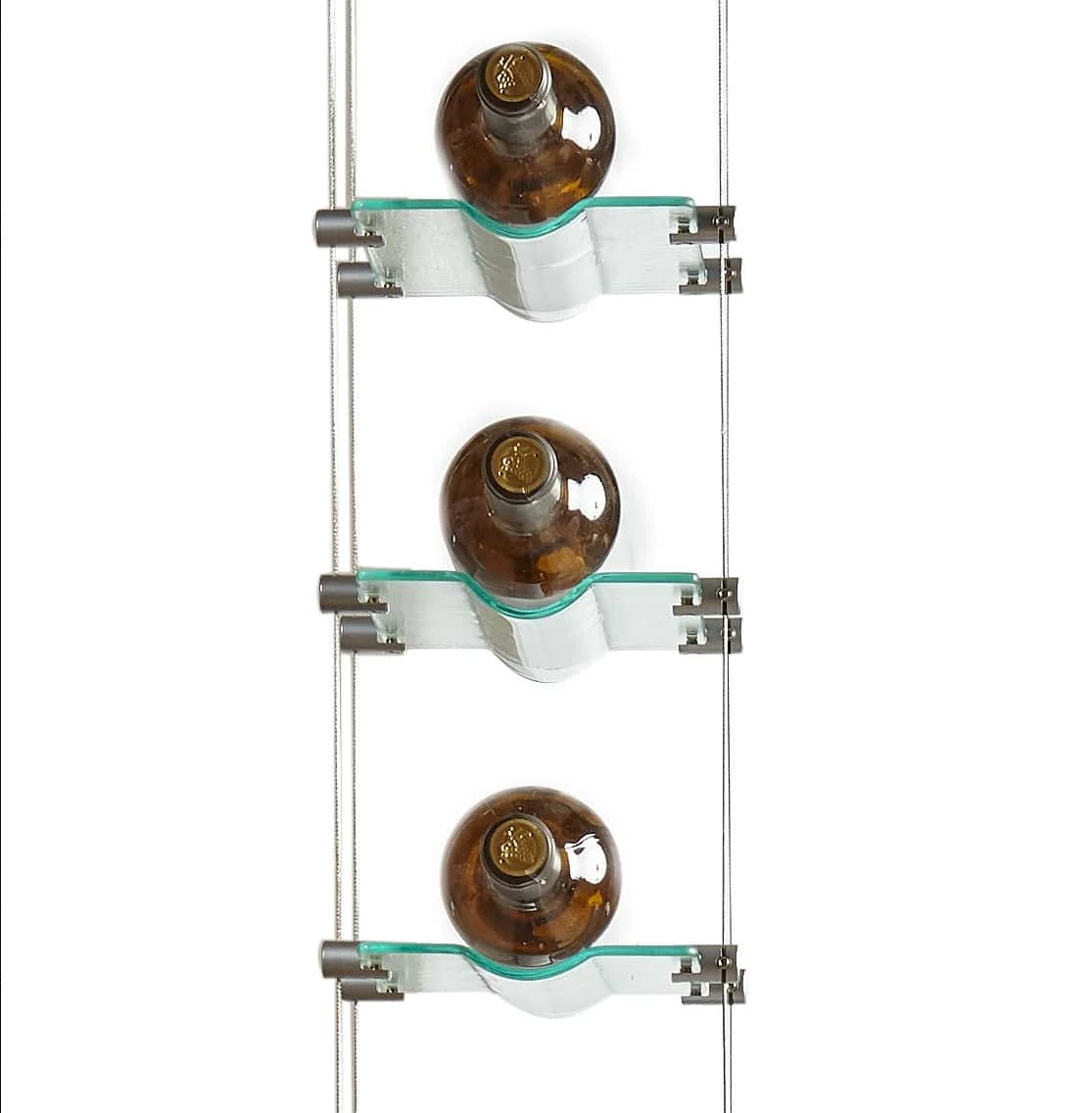 2023 New Style Customized Floating Cable Wine Rack Ceiling to Floor Wall Mounted Wine Rack