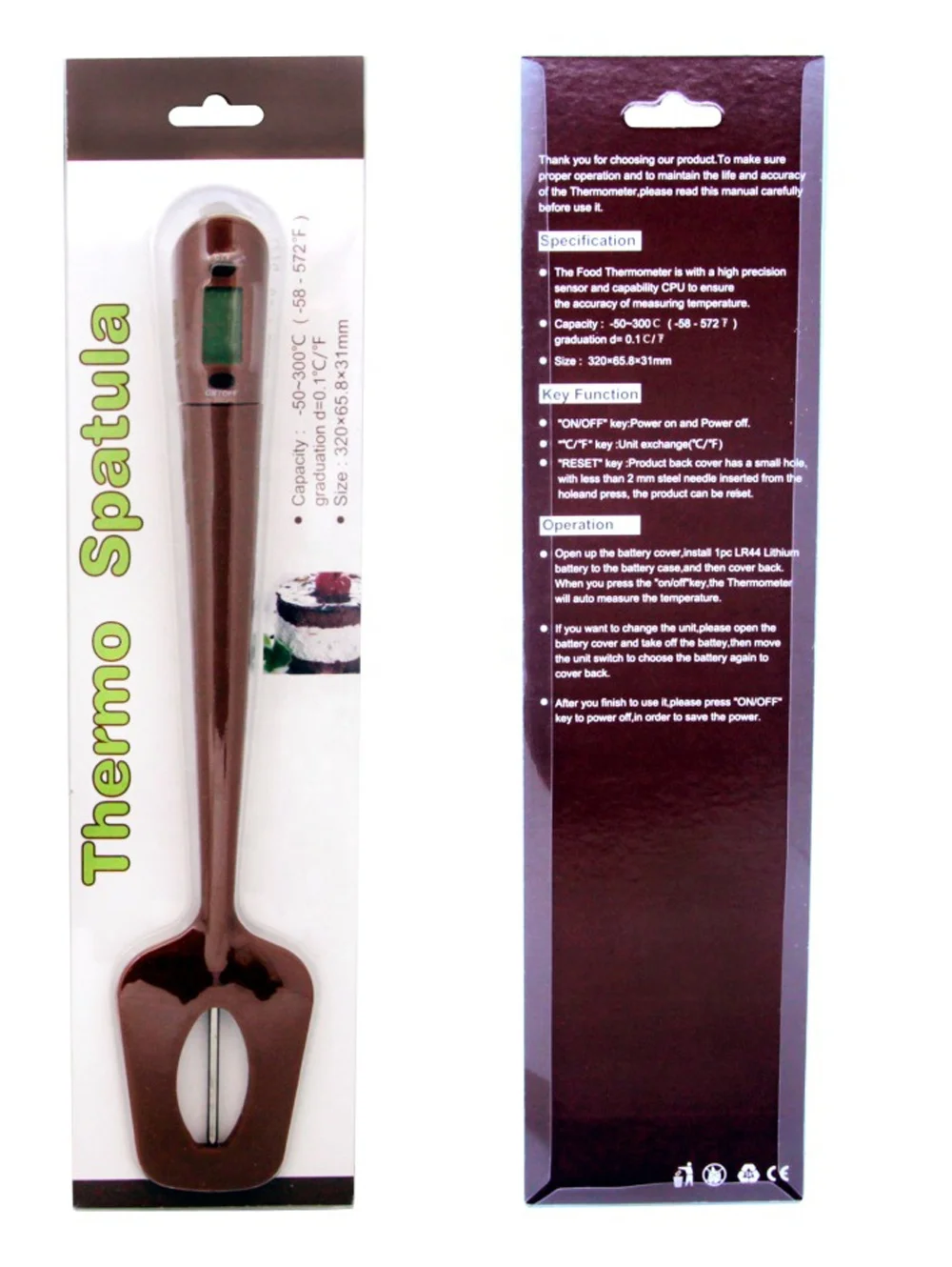 Kitchen Baking Cooking Tool Digital Silicone Spatula Cooking Thermometer