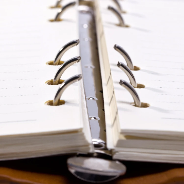 journal custom hardcover school supplies pu leather cover 6 ring binder undated lined planner notebooks