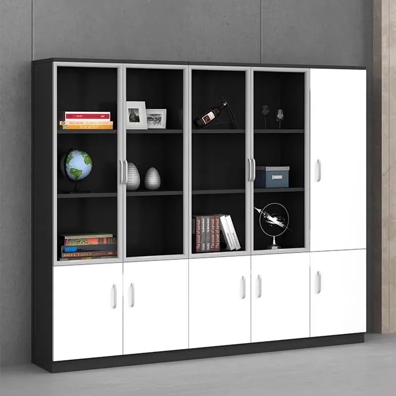 Современная Роскошная офисная мебель МДФ картотечный шкаф с замком для домашнего хранения стеклянная дверь