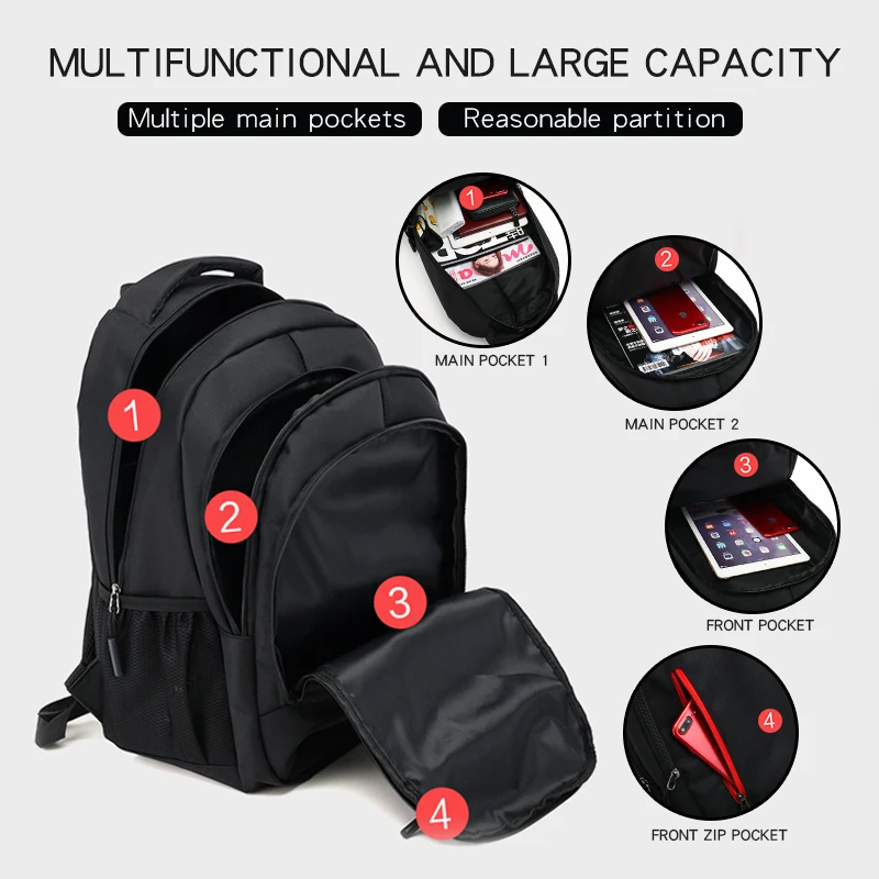 2022 Custom Logo Waterproof Laptop Backpack Mochila Escolar Nylon Oxford Unisex Laptop Backpack Travel Backpack School Bags