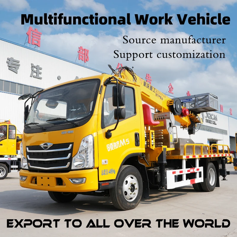 JQCM TRUCK CRANE Aerial Work Car Foton 20m Working Height Truck Mounted Crane with Cradle for Aerial Work Platform for Sale