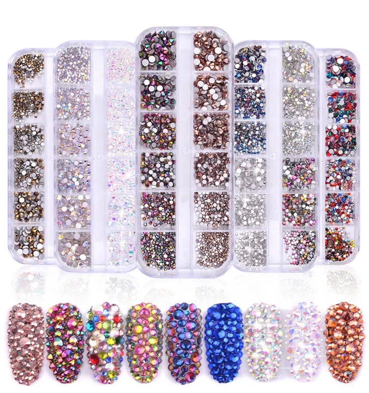 Rhinestones Nails Flat-back AB Crystal Strass 3D Charm Nail Art Decoration Accessories gem for Nails manicure NA053