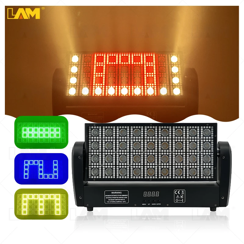 New Styles Stage Moving Matrix Light RGB 3in1 LED Color Strobe Warm White Beam Pixel Control Movine Head Strobe Light For Disco