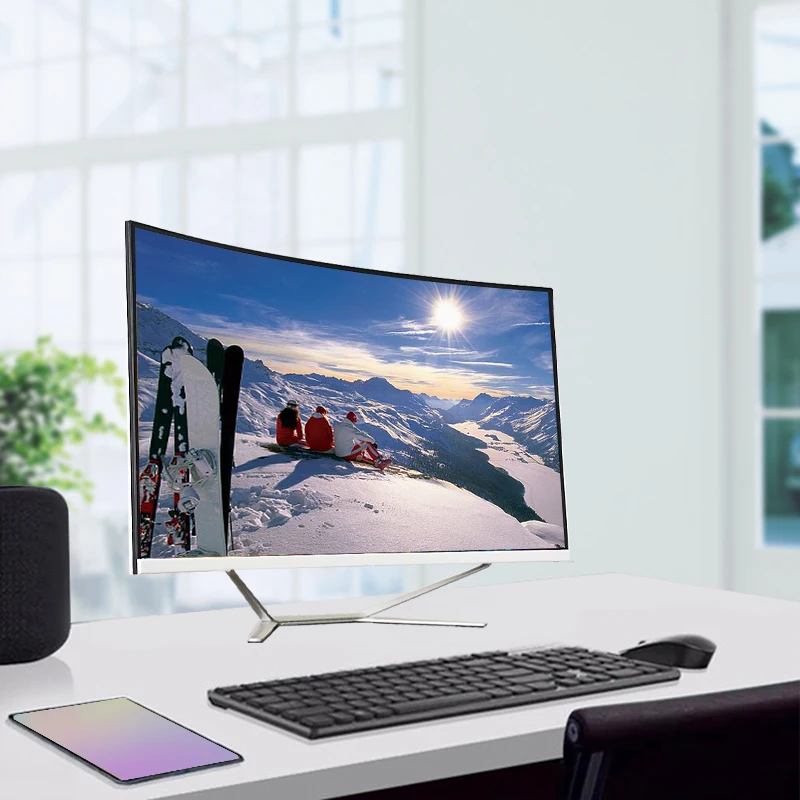 Заводская цена дешевый 24/27 дюймовый компьютер Core i3/i5/i7/i9 изогнутый экран настольные компьютеры все в одном