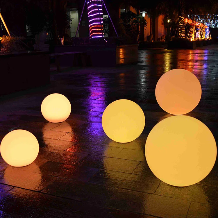 Custom Large Size 16 Colors RGB Light Orb Remote Control Color Changing Floating Swimming Pool Waterproof Plastic LED balls IP67