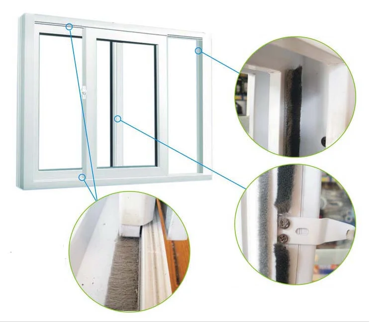 High-sealing fin weather strip commercial door bottom seal finned pile weatherstripping