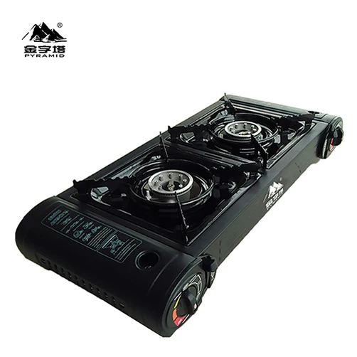 High-quality multi function outdoor camping Double burner portable butane gas stove