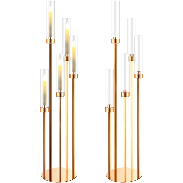 Wedding Centerpieces Candle Holder 5 8 Arm Gold Metal Tall Candlestick Candelabra For Wedding Table Decorations