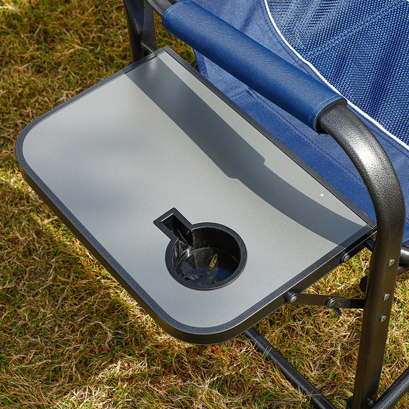 Lightweight Oversize Director Chair Foldable Outdoor Picnic Camping Chair With Cup Holder&Side Table