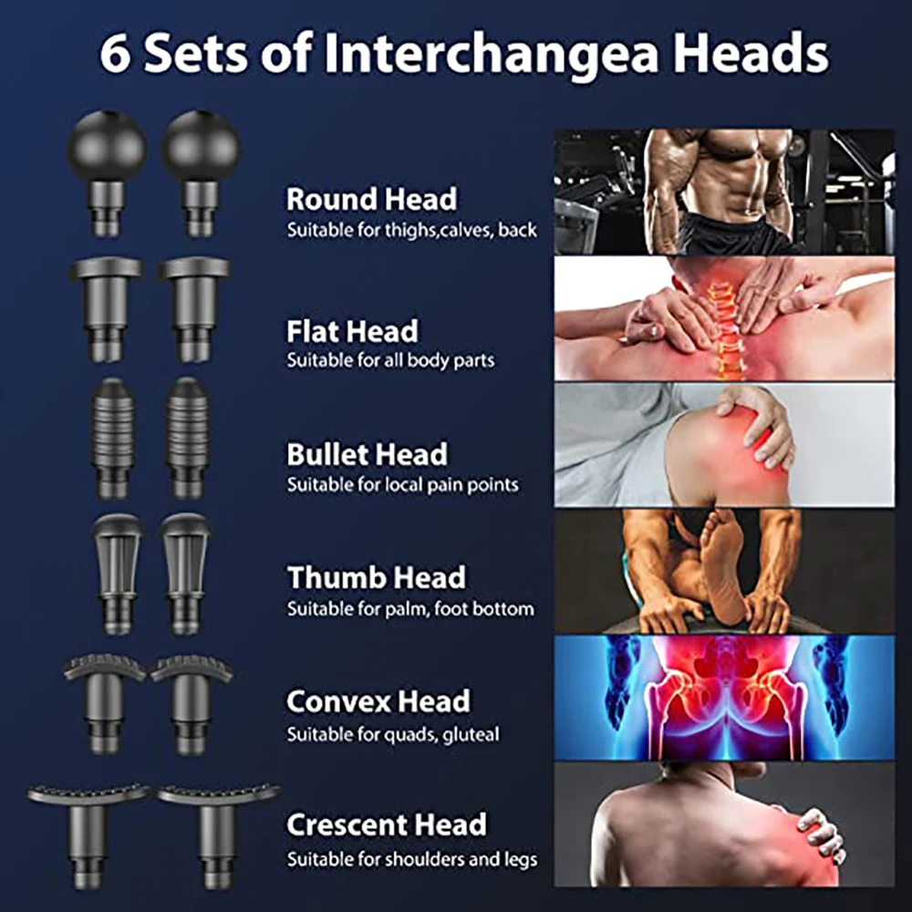 High-end a Professional Fascia Gun Multifunctional Rechargeable Muscle Deep Massage Double Head Fascia Gun Body ABS Plastic