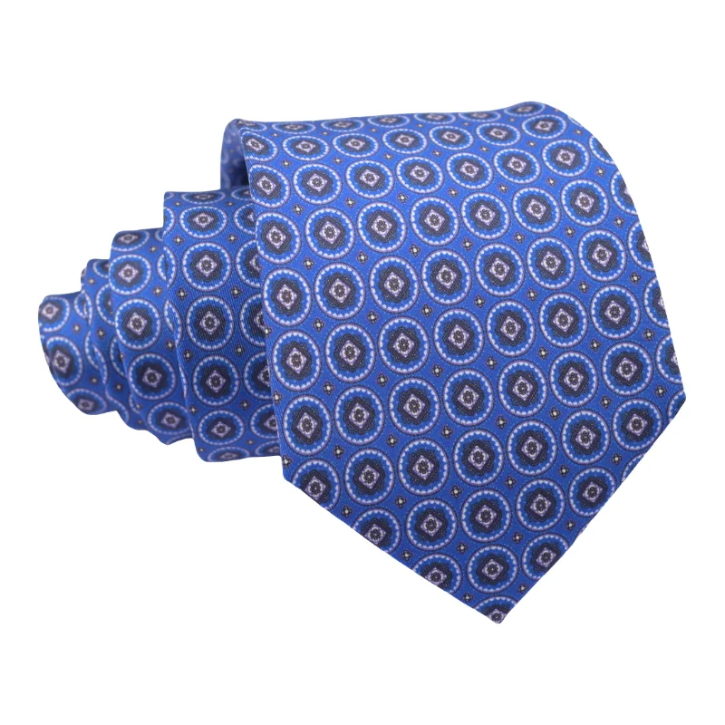 Pure Silk Wholesale Men Necktie Custom 7 Fold Printed Tie