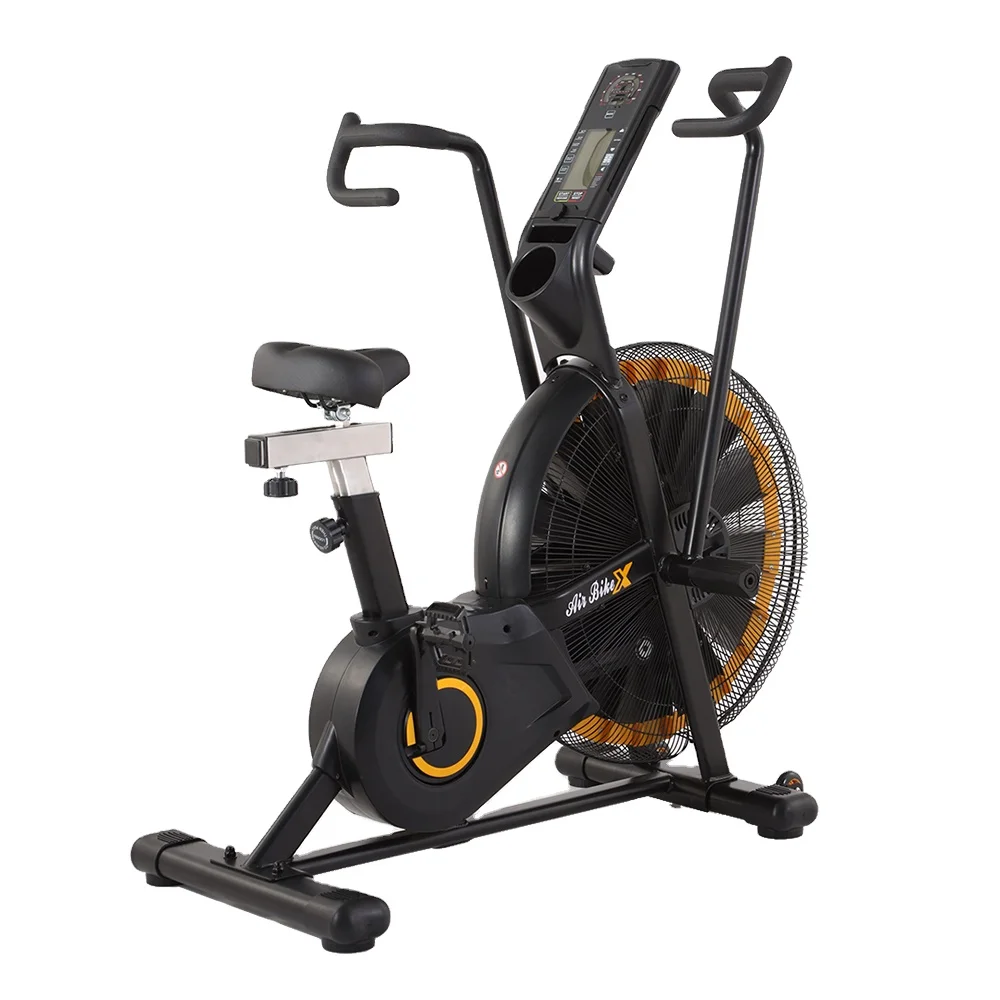 Indoor Spinning Bike Airbike with High Tensile Steel HD LCD Display Wind Resistance Quiet Smooth Gym Equipment Fitness Bicycle