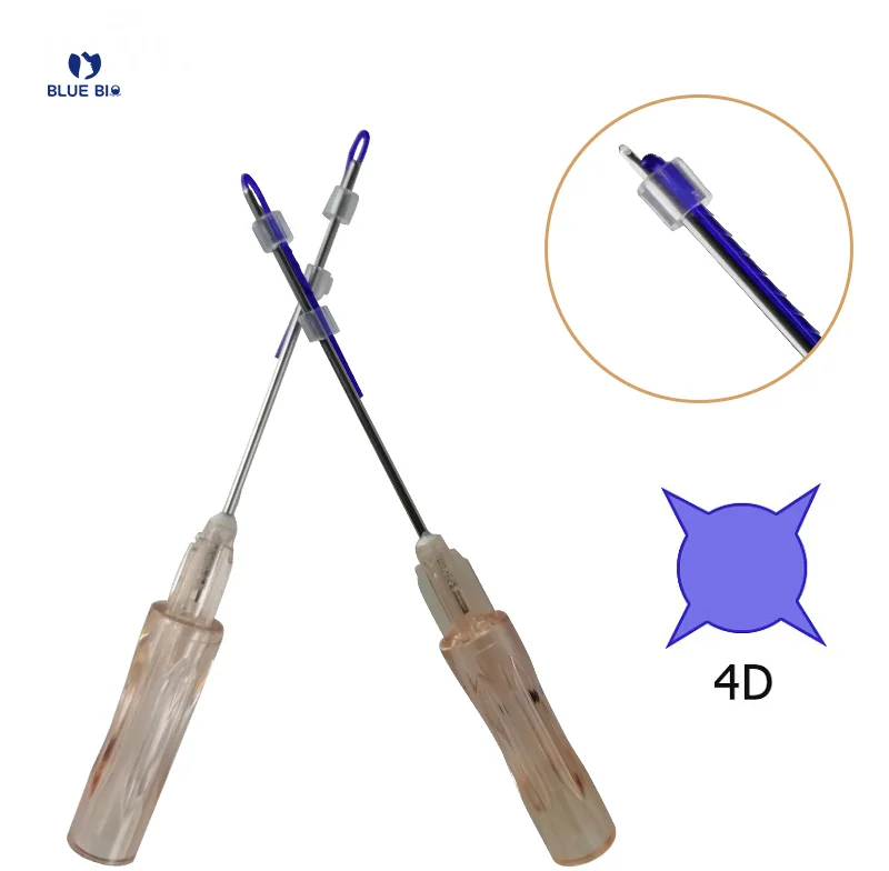 Strong Lifting Skin Tightening Hilos Suture Barbed Cog 3D 4D Pdo Lifting Threads With Blunt Cannula