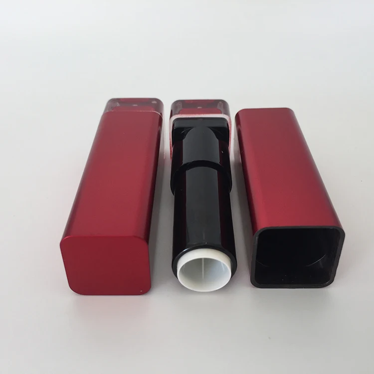 Luxury plastic square shaped lipstick tubes, empty lipstick cases containers for lipstick packing