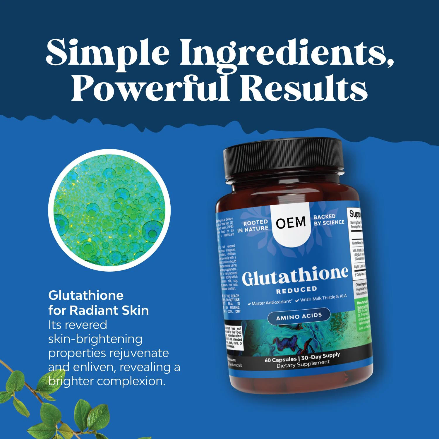 OEM ODM Brand Supplement l Glutathione Best Skin Whitening Softgel Capsule 10000mg