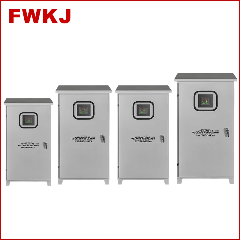 FWKJ Factoryt Price Customized 20kva Avr Automatic servo motor outdoor waterproof use Voltage Stabilizer regulator