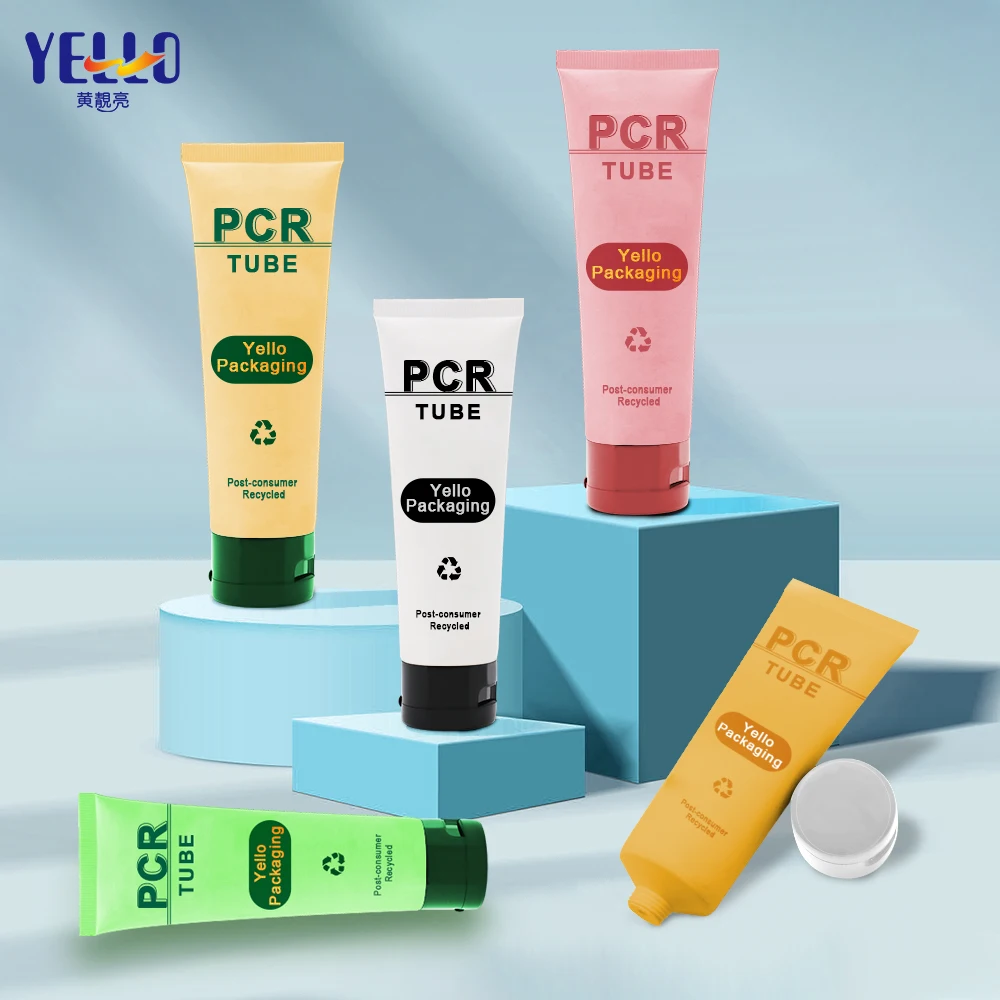 Custom Empty Eco Friendly Sugarcane PCR Plastic Kraft Paper 100ml 150ml Cosmetic Packaging Soft Squeeze Lotion Cream Tube