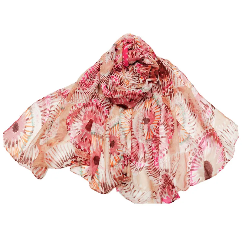 Fashion Women Cotton Spring and Summer Bohemia Scarf Green Blue Printing Shawl Sandbeach Sunscreen Scarf