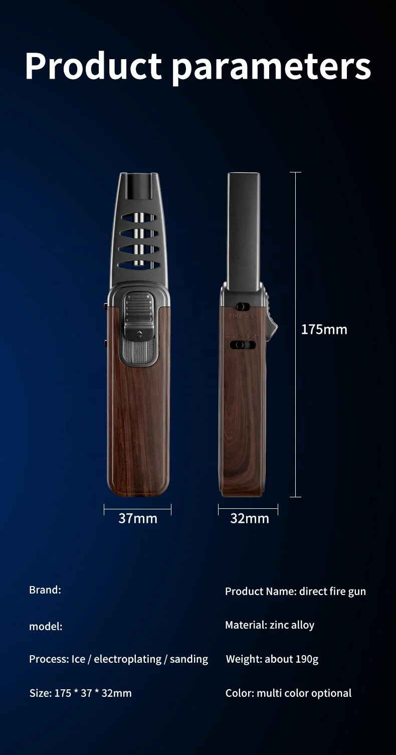 Creative Custom Logo Inflatable Cigar Pen Torch Lighters Butane Gas Refillable Metal Windproof Blue Flame Jet Torch Lighter