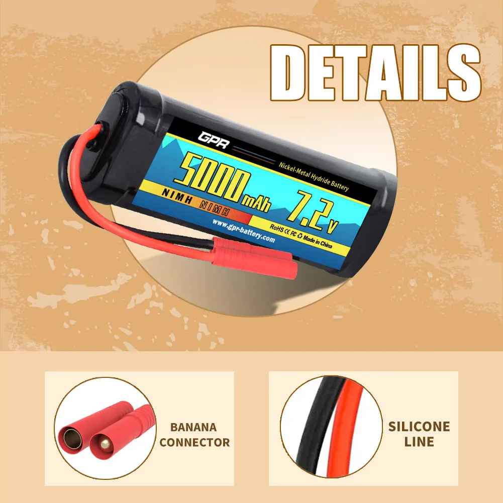 Factory NIMH battery RC 5000mAh 7.4V  Drone car hobby sports car  High C rate 2S