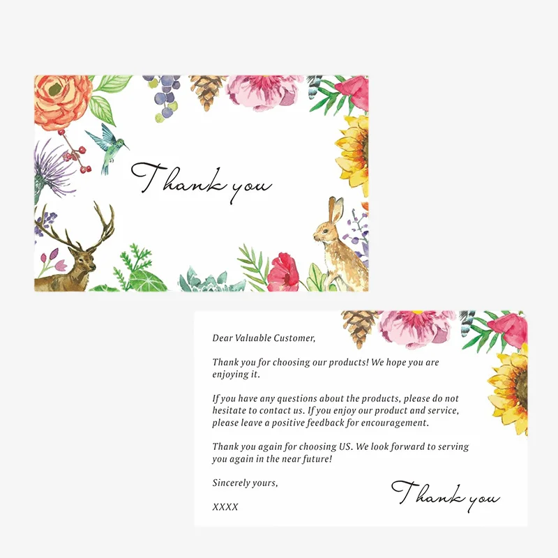 Hot Sales High Quality Art Paper Customized Thank You Cards Business Thank You For Supporting My Small Business Card