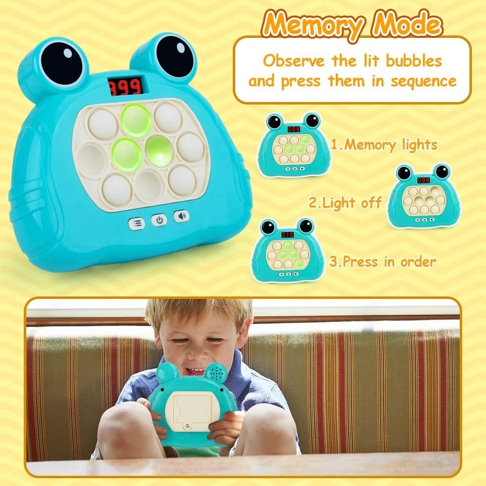 For Gift 6 Models Version with Game Clearance LED Screen Handheld Puzzle Game Fast Push Press Bubble Game Sensory Fidget Toys