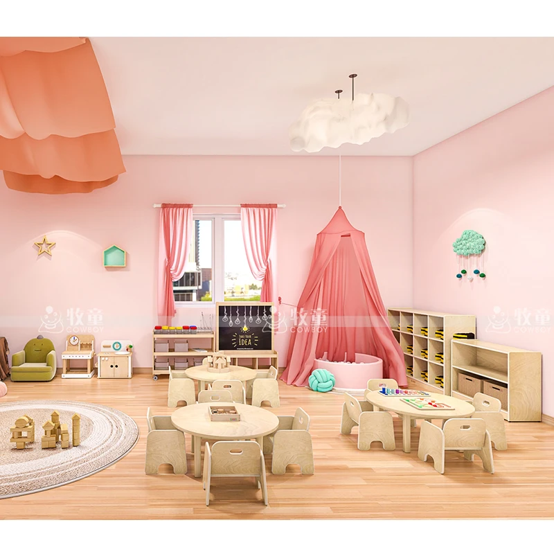 Modern Style Children Tables and Chairs Set Childcare Center Furniture