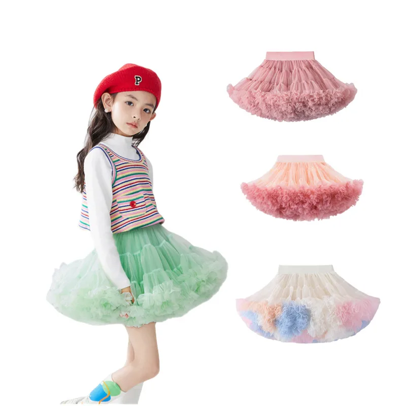 Candy Color Baby Girls Tutu Skirt Princess Fluffy Soft Tulle Ballet Birthday Party Pettiskirt