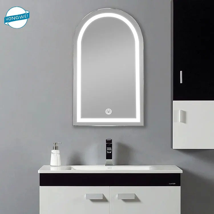 New Arrival Cosmetic Mirror Make-Up Bath Mirror Half Round Salon Energy Saving Smart Led Bathroom Mirror