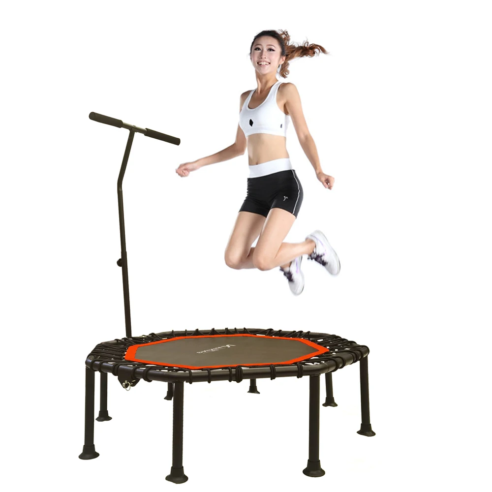 
exercise home trampoline inflatable with handle adult indoor Jumping Fitness Mini Trampolines 