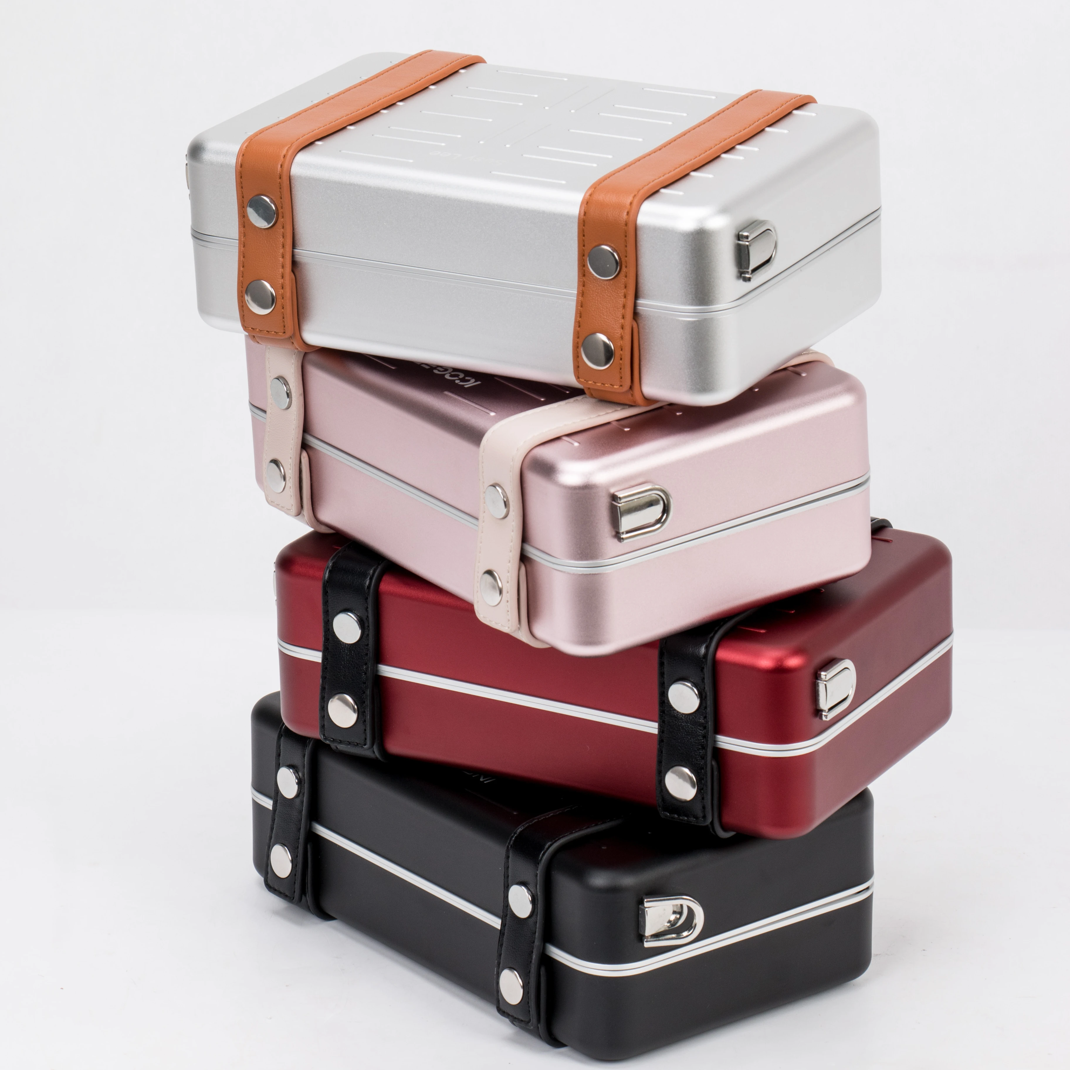 KONCAI Women  Crossbody Bag for Girls Make Up can Custom name  aluminum for gift Travel Beauty Organizer Makeup Cosmetic case