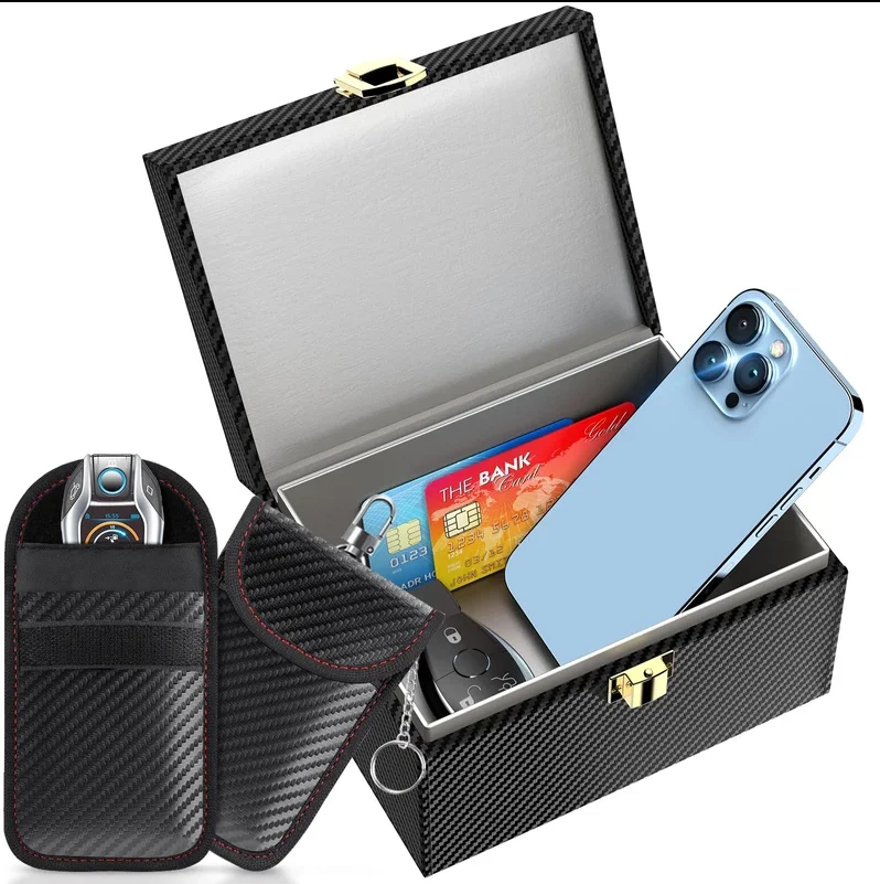 2024 Factory Custom EMF Faraday Powerful Jammer Rfid Blocking Signal Car Key Wallets Anti Theft