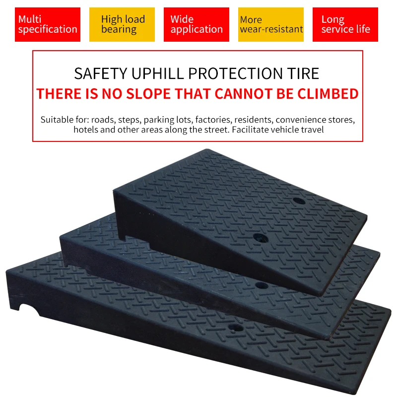 500*800*130mm Traffic Road Car Rubber and plastic Parking Portable Curb Ramp