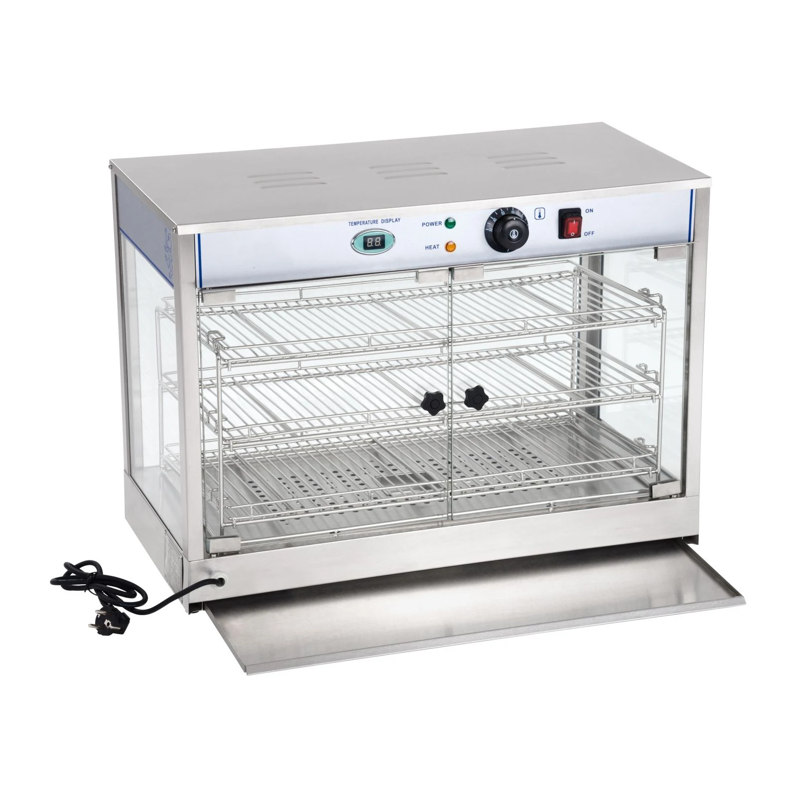 Restaurant Stainless Steel Hot Food Display Warmer Dry Heating Electric Food Warming Display Showcase Bread Warmer