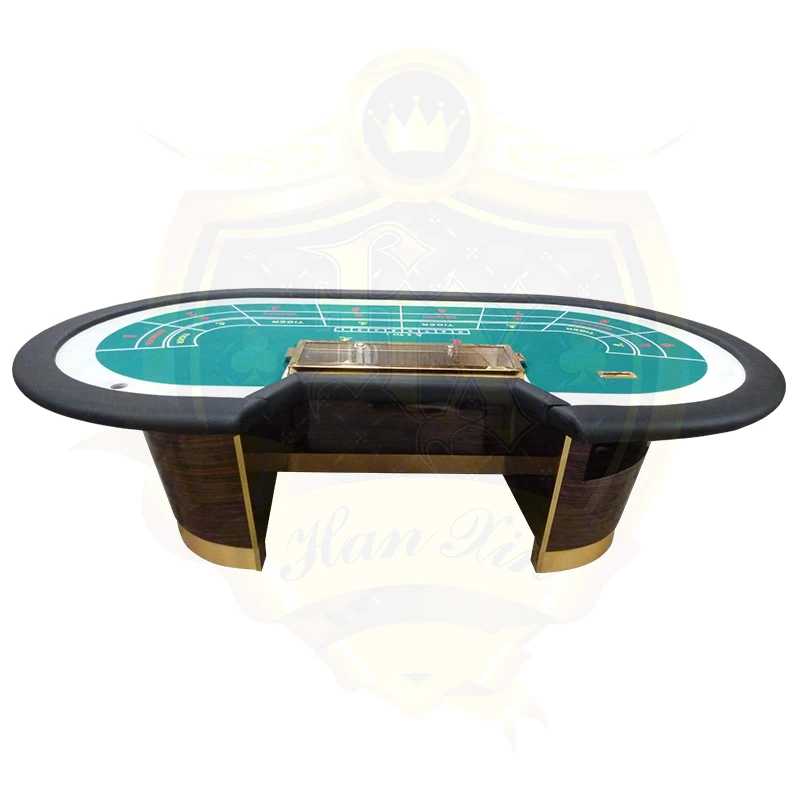 Custom Logo Oval Shape 10 Person Poker Table Baccarat Table
