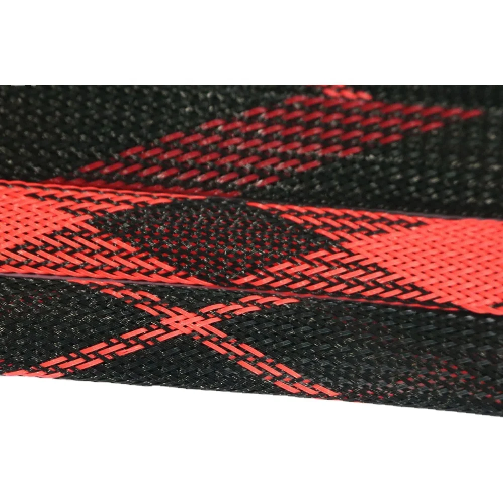 Expandable PET Black cable management sleeves Braided cable protection Sleeveing
