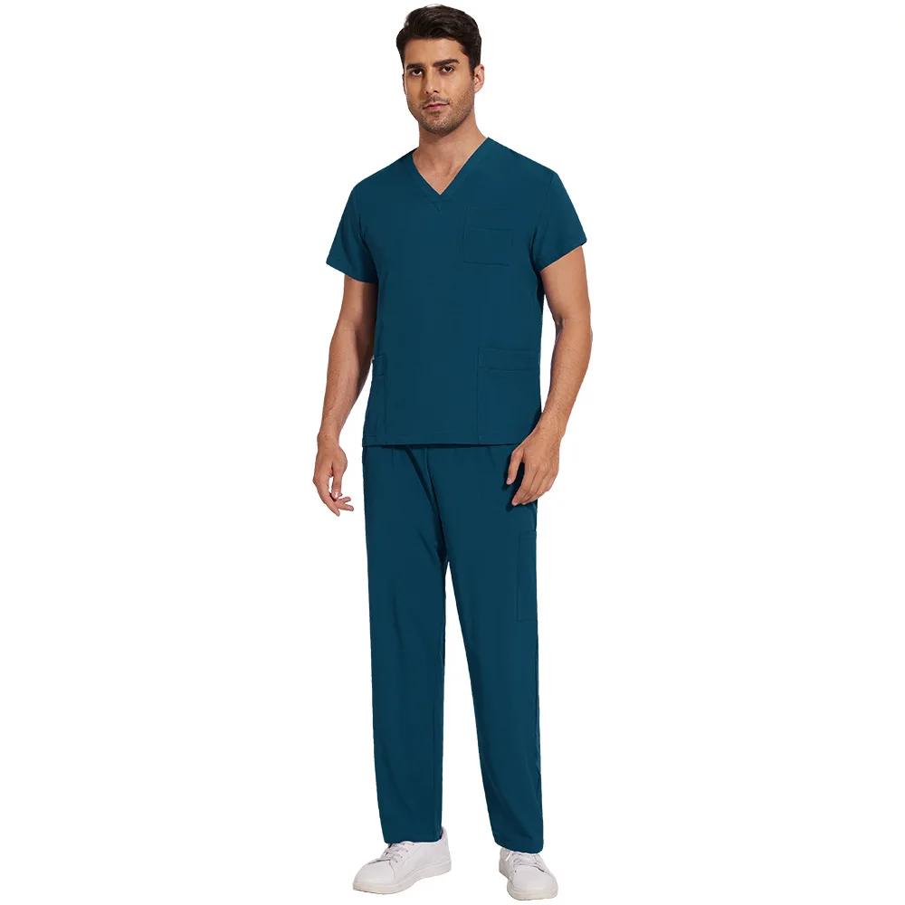 Hot sale custom logo scrub suits doctor hospital medical scrubs wholesale 2 piece jogger set scrubs uniforms sets men