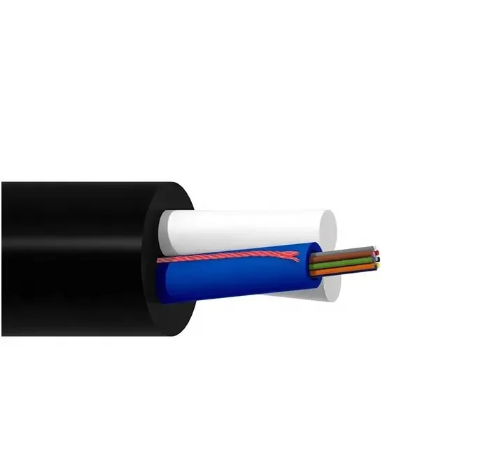Aerial ASU Cable 12 FO G652D Fiber Optic Cable With Frp Strength Member Mini ADSS Cable