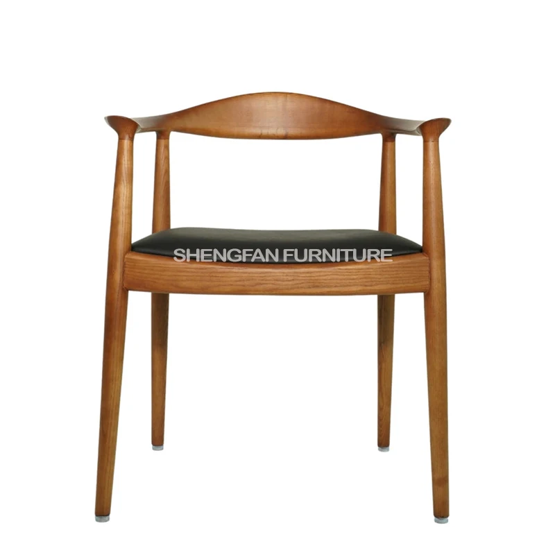 High Quality South American Vintage All Solid Wood Kennedy Armchair Wooden Dining Chairs With Upholstered Seats