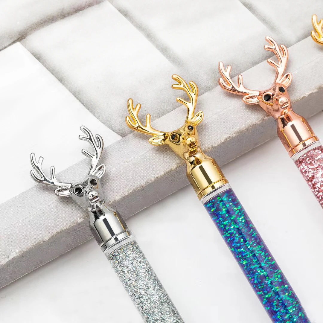 New Design liquid glitter pen Gift Promotion cute  Floating ball Pen custom empty DIY Glitter Ballpoint Pens